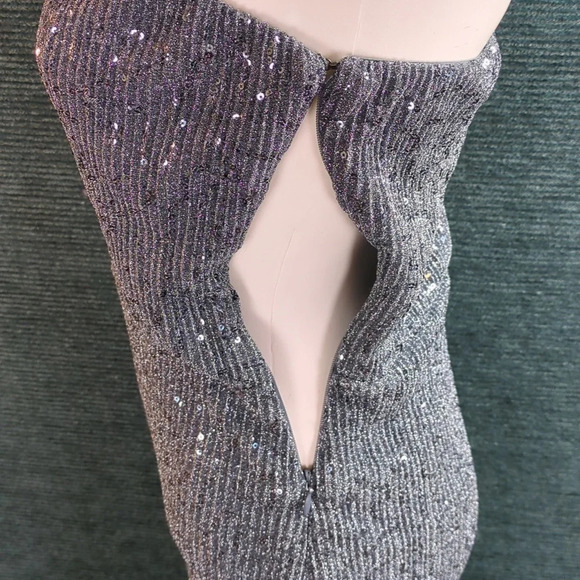 Wild Fable Strapless Tube Jumpsuit, Silver Sequined Dark Blue - Picture 11 of 14